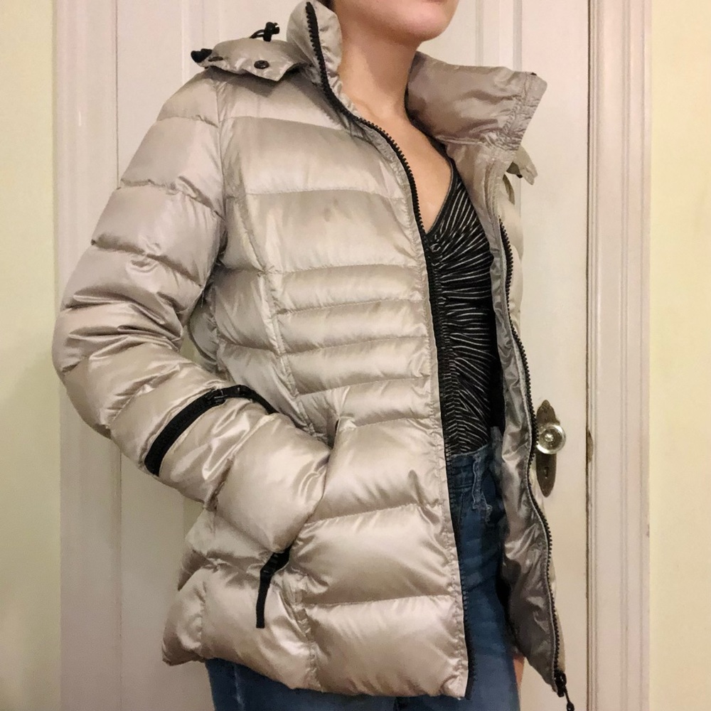 Andrew Marc 650 Down Puffer Coat Silver